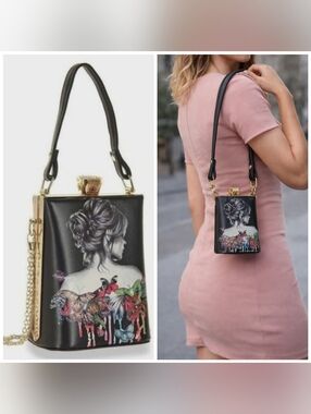 Butterfly Girl Flowers Evening Purse Party Clutch